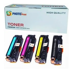 Photo Print HP CC530A / CF380A / CF410A / 305A İthal 4 Renk Chipli 3.500 Sayfa 1 kg Muadil Toner Seti