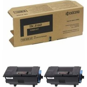 Photo Print Kyocera Ecosys P3055DN TK-3160 Chipli Siyah İthal Muadil 12.500 Sayfa 2 Adet Toner