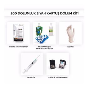 Photoink 8681986500009 Hp Deskjet 6520 Siyah Kartuş Dolum Seti