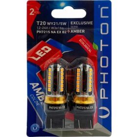 Photon T20 W21/5W 12V-24V 2'li Amber Led Blister