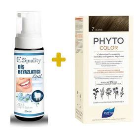 Phyto Phytocolor 7 Kumral Bitkisel Saç Boyası+E2'quality Diş Beyazlatıcı Köpük