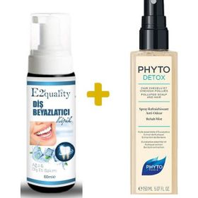 Phyto Phytodetox Cansız ve Mat Saçlar İçin 150 ml Koku Giderici Sprey+E2'Quality Diş Beyazlatıcı Köpük