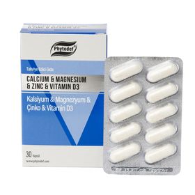 Phytodef Kalsiyum Magnezyum Çinko Vitamin D3 30 Kapsül