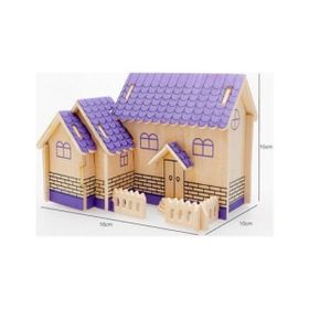 Pi İthalat Mor Ev 3D Ahşap Puzzle