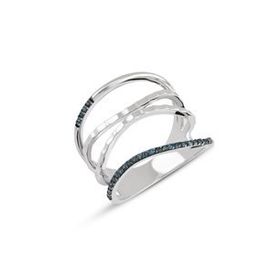 Piano Jewellery Cabaret Line Mavi 14 Ayar Pırlanta Yüzük