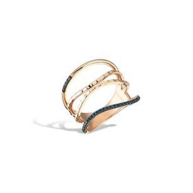 Piano Jewellery Cabaret Line Mavi 14 Ayar Pırlanta Yüzük