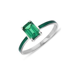 Piano Jewellery RHXR0174 14 Ayar Altın Rhythm Mini Oktagon Zümrüt Rengi Yüzük
