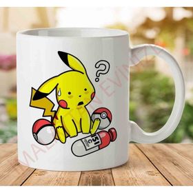 Picachu İçiyor Baskılı Kupa
