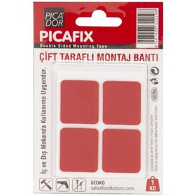 Picador VHB Ç/T Kırmızı 12'li Kare Montaj Bandı