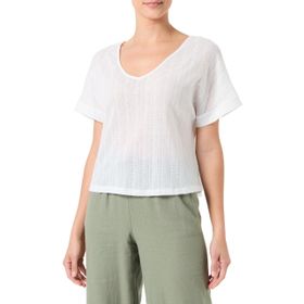 Pieces Pcafie Parlak Beyaz SS Ters Çevrilebilir Dantel Üst Sww Kadın T-shirt