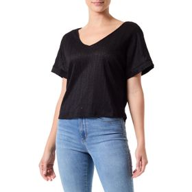 Pieces Pcafie Siyah Oniks SS Ters Çevrilebilir Dantel Üst Sww Kadın T-shirt