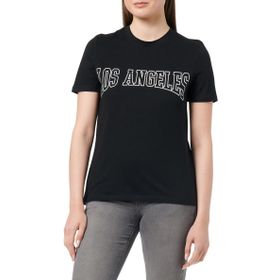 Pieces Pcfreya Ss Tee Bc Siyah Baskı Parlak Beyaz Kadın T-shirt