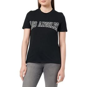 Pieces Pcfreya Ss Tee Bc Siyah Baskı Parlak Beyaz Kadın T-shirt