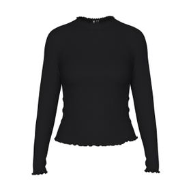 Pieces Pcnicca Ls Top Noos Schwarz Uzun Kollu Kadın T-shirt