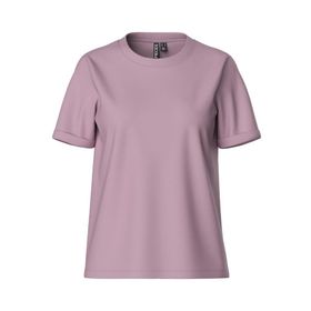 Pieces Pcria Ss Fold Up Solid Tee Noos Bc Bittersweet Kadın T-shirt