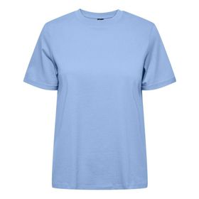 Pieces Pcria Ss Fold Up Solid Tee Noos Bc Hydrangea Kadın T-shirt