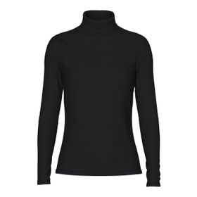 Pieces Pcsirene Ls Top Noos Siyah Balıkçı Yuvarlak Yaka Kadın T-shirt