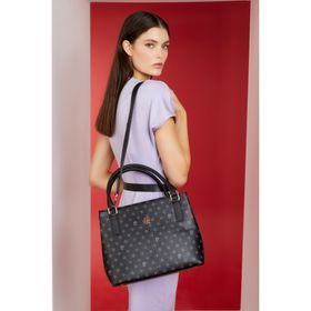 Pierre Cardin 05PO22K1592 Siyah Monogram Kadın Omuz Çantası