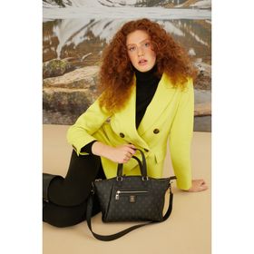 Pierre Cardin 05PO22K1593 Siyah Monogram Kadın Omuz Çantası