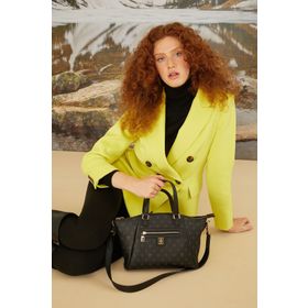 Pierre Cardin 05PO22K1593 Siyah Monogram Kadın Omuz Çantası