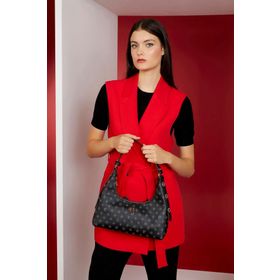 Pierre Cardin 05PO22K1596 Siyah Monogram Kadın Omuz Çantası