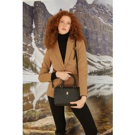 Pierre Cardin 05PO22K1701 Siyah Monogram Kadın Omuz Çantası
