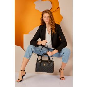 Pierre Cardin 05PO22Y1532 Siyah Monogram Kadın Omuz Çantası