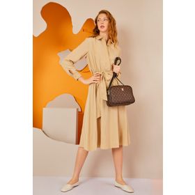 Pierre Cardin 05PO22Y1536 Kahverengi Monogram Kadın Omuz Çantası