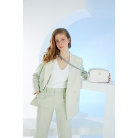 Pierre Cardin 05PO22Y1538 Beyaz Monogram Kadın Omuz Çantası