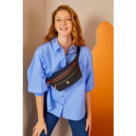 Pierre Cardin 05PO22Y1542 Siyah Monogram Kadın Bel Çantası