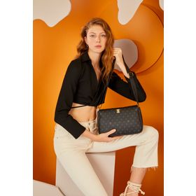 Pierre Cardin 05PO22Y1550 Siyah Monogram Kadın Omuz Çantası
