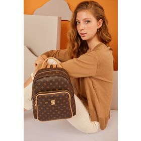 Pierre Cardin 05PO22Y1553 Kahve Monogram Kadın Sırt Çantası