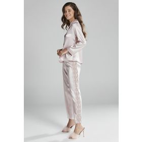 Pierre Cardin 1438 Pudra Kadın Saten Dantelli Pijama Takımı