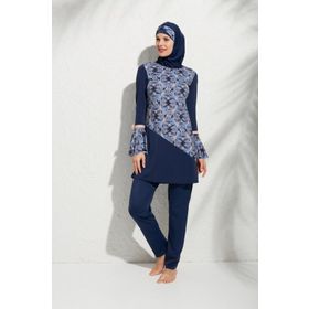 Pierre Cardin 191921 Uzun Kollu Volanlı Desenli Tesettür Mayo