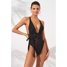 Pierre Cardin 231604 42 Camila Belden Çapraz Bağlamalı Mayokini Siyah