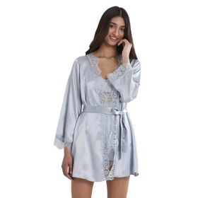 Pierre Cardin 2490 Bordo Kadın Sabahlıklı Saten Şort Takım