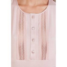 Pierre Cardin 2800 Kadın Pudra Dantelli Penye 3'lü Sabahlıklı Pijama Takım