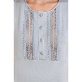 Pierre Cardin 2800 Mist Desenli Kadın Penye Dantelli Sabahlıklı Pijama Takım
