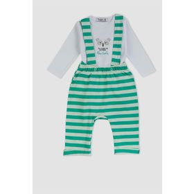 Pierre Cardin 302262 Yeşil Bebek Bahçıvan Tulum Takımı