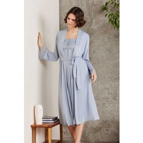 Pierre Cardin 4005 Mist Renkli Hamile Lohusa Sabahlıklı Gecelik Takım