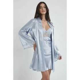 Pierre Cardin 4090 Mist Midi Dantel Sabahlık Gecelik Set