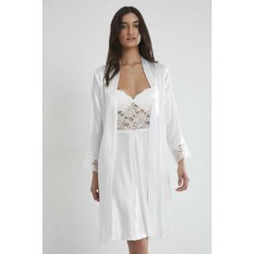 Pierre Cardin 4265 Ekru Gecelik Sabahlık Takım