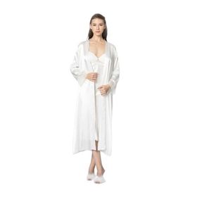 Pierre Cardin 4370 Ekru Saten Gecelik Sabahlık Takım