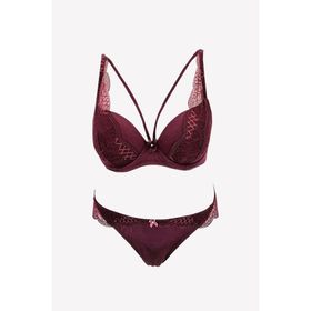 Pierre Cardin 4720 Mürdüm Kadın Soft Pushup Sütyen Takımı
