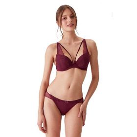 Pierre Cardin 4720 Mürdüm Kadın Soft Pushup Sütyen Takımı