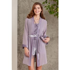 Pierre Cardin 4800 Royal Kadın Dantelli Kadife Tulum Sabahlık Takım