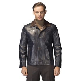 Pierre Cardin 50 Lacivert Deri Erkek Mont