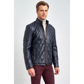 Pierre Cardin 50 Lacivert Erkek Deri Ceket