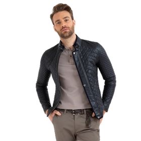 Pierre Cardin 50 Lacivert Erkek Deri Ceket