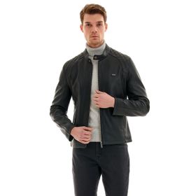 Pierre Cardin 50 Siyah Suni Deri Erkek Ceket
